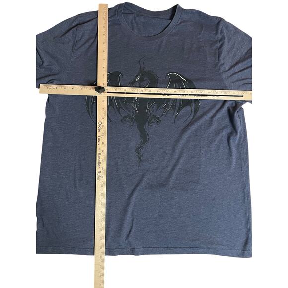 Men’s Dark Blue Black Dragon Graphic T-Shirt - Fantasy Apparel for Dragon Lovers - Picture 5 of 7